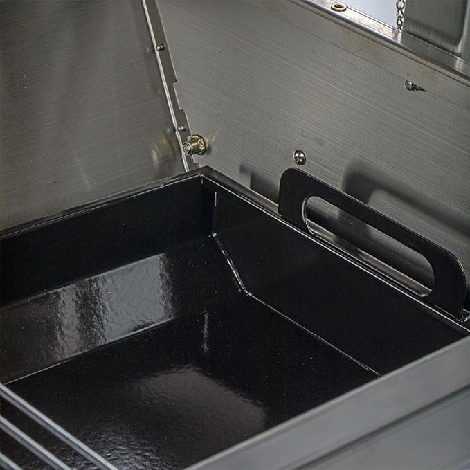 Ash & Ember 25W Stainless Steel BBQ Rotisserie Grill, 4 RPM Rotation Speed, Rated 125 LB for Large Game, Portable Electric Outdoor Roaster with Dual Prongs, Single Leg Bracket, and Spine Fork