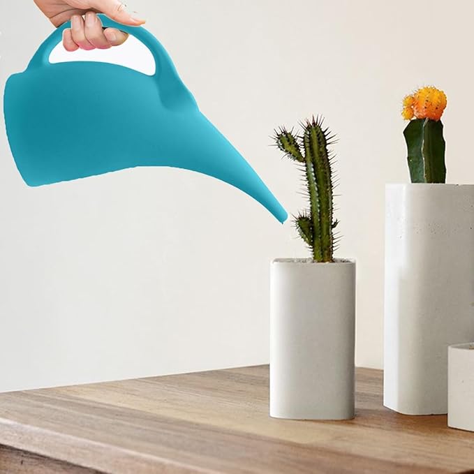 Plastic Watering Can for Plant Garden - 1/2 Gallon - Blue