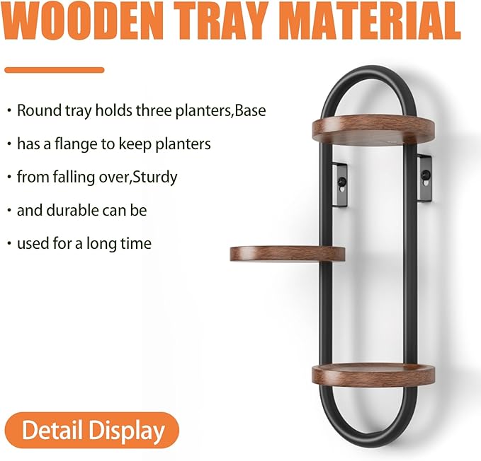 Wall Mounted Plant Stands for Indoor Plants, Window Plant Shelves, Plant Wall Mount Holders Indoor Decor Hanger, 3 Tiered Hanging Plant Stands, Home Office Living Room Decor