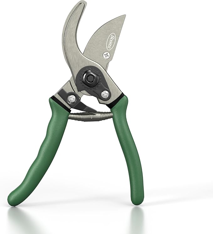 Scotts 2-Piece Pruning Tool Set – Includes 8 in. Bypass Pruning Shears for Live Plants and Soft Stems, and 7.5 in. Folding Saw for Cutting Thick Branches