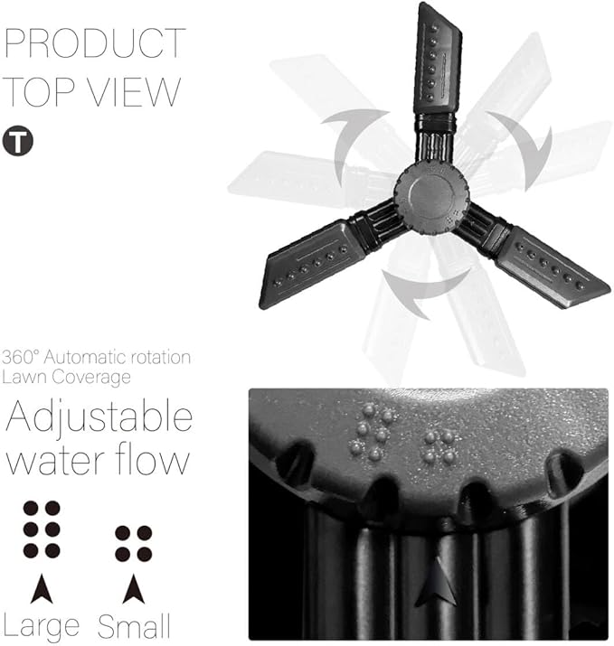 Sprinkler for Yard, Automatic Water Sprayer Irrigation for Garden, 360 Degree Rotating Lawn Sprinkler Coverage, Adjustable Angle Water Sprinklers for Yard Lawn Greenhouse Vegatable Watering