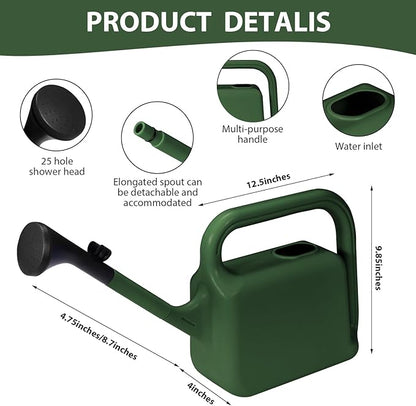 Outdoor Watering Can for Plants Indoor Watering Can for Houseplants 3/4 Gallon 3L (Green)