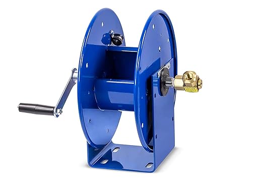 Coxreels 112-3-50 Compact Hand Crank Steel Hose Reel - 4,000 PSI - Holds 3/8" x 50' Length Hose - Perfect for Air Compressor, Garden, Pressure Washer, Electric Hoses (Hose Not Included) Made in USA
