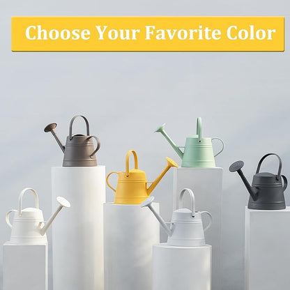 1 Gallon Watering Can for Plants, Watering Cans for Indoor&Outdoor Gardening, Water Can with Ergonomic Movable Handle (White)