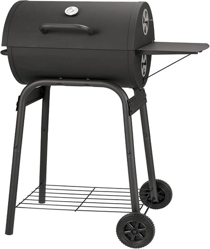 Barrel Charcoal Grill, Large Charcoal Grills with Side Shelf, Outdoor BBQ Grill,Perfect for Backyard Camping, Patio Parties, and Picnics