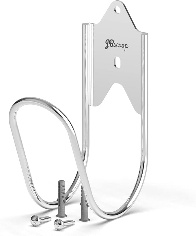 JBscoop Stainless Steel Garden Hose Hanger, Heavy Duty Wall Mount Holder (1, 80 Foot)