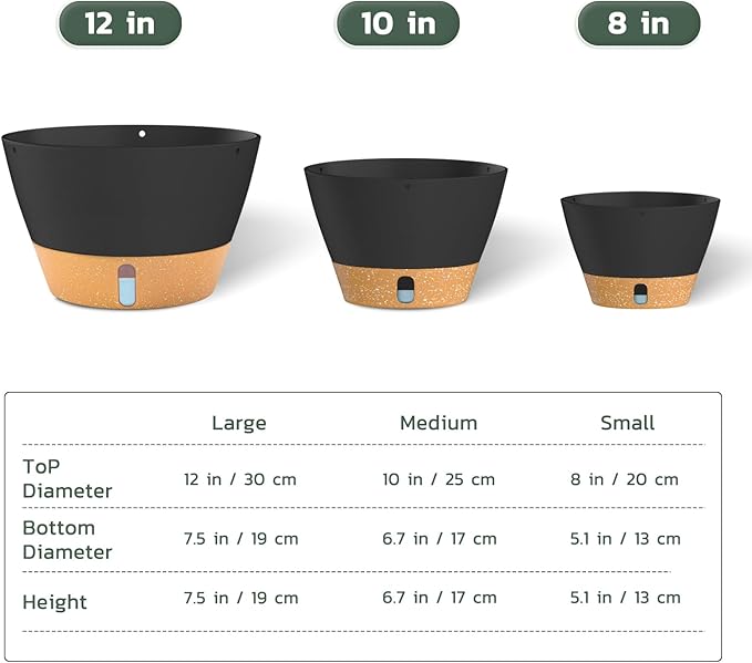 ZMTECH 8 Inch Hanging Planters for Indoor Plants, Hanging Baskets for Plants Outdoor with Visible Water Level, Hanging Flower Pots with Drainage Holes & Removable Tray(2 Pack, Gray)