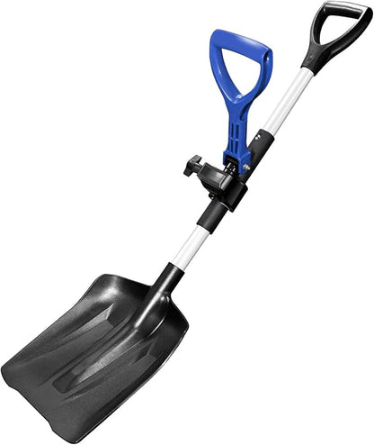 40" Foldable Snow Shovel with Dual D-Handle, No Tools Quick Assembly,Lightweight for Car Emergency, Camping & Easy Storage
