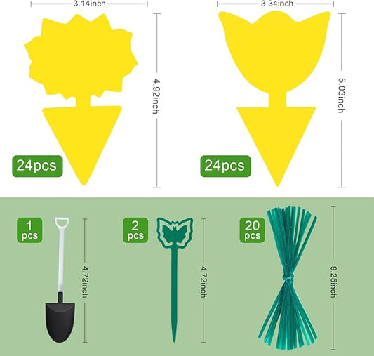 48 Pack Fruit Fly Traps for Indoors Plants Fungus Gnat Killer Trap Outdoor, Sticky Fly Catcher for House Outdoor, Flying Insects, Fungus Gnats, Flies
