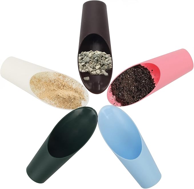 Coitak Bonsai Soil Scoops, 5 PCS Plastic Garden Soil Scoops, Colorful Small Soil Scoops, Gardening Tools