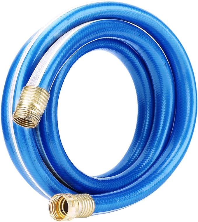 Short Leader Blue Garden Hose 3/4 in. x 10 ft.-Kink Free, Leakproof, Flexible -Heavy Duty Durable Lightweight Water Pipe for Commercial Use, Lawn Care & Equipment Connection - Male to Female Fittings