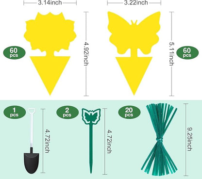 120 Pack Fruit Fly Trap for Indoors, Fungus Gnat Killer Indoor Sticky Traps for Mosquito and Flying Insects, Bug Pest Insect Catcher Killer for Houseplant