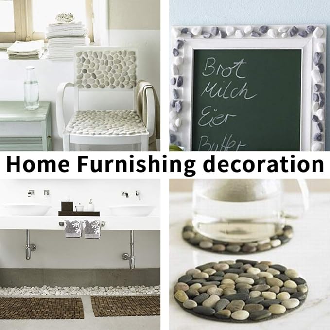 Pebbles Polished Gravel, Natural Polished Mixed Color Stones, Small Decorative River Rock Stones 2 Pounds (32-Oz)