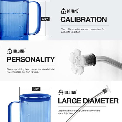 Small Watering Can Indoor Plants with Long Spout (1L, Blue)