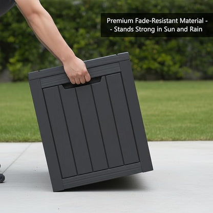 80 Gallon Resin Deck Box, Outdoor Storage Container for Patio Furniture Cushions, Garden Tools, Pool Accessories & Yard Equipment - All-Weather, Lockable, Wood Grain Design