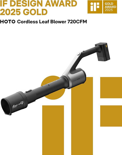 HOTO Cordless Leaf Blower, MAX 720CFM 120MPH, Electric Lightweight Leaf Blower with Battery, USB-C Fast Charging, Handheld Mini Blower for Lawn Care, Snow, Yard, Leaves, Dust