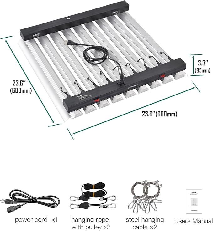 SZHLUX 400W LED Grow Light 4×4ft Coverage with Double Switches, Full Spectrum Grow Light for Indoor Plants, Sunlight Plant Light 864 LEDs for Hydroponic Seedling Veg and Bloom Greenhouse