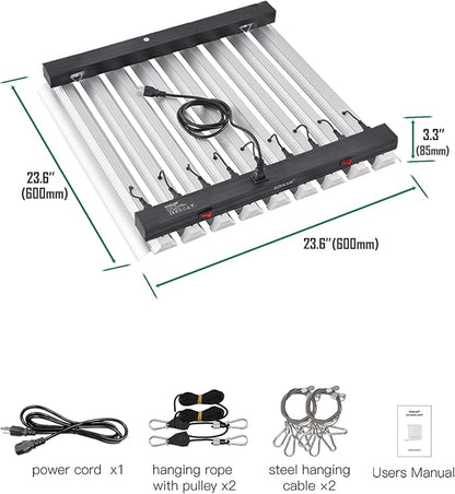 SZHLUX 400W LED Grow Light 4×4ft Coverage with Double Switches, Full Spectrum Grow Light for Indoor Plants, Sunlight Plant Light 864 LEDs for Hydroponic Seedling Veg and Bloom Greenhouse