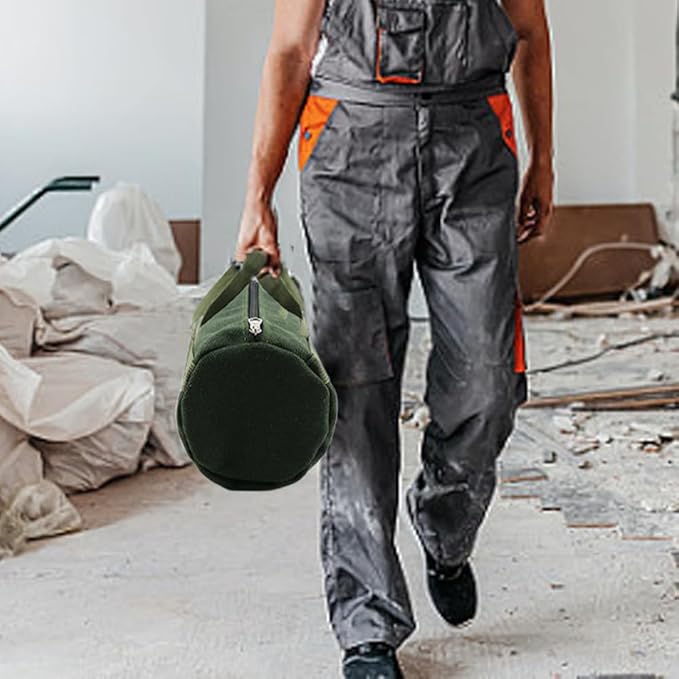 Tool Bag, Portable Multi-Purpose Canvas Tools Organizer, Heavy Duty Storage Handbag Tote Bag with Sturdy Bottom, Wide Mouth Tool Bags for Electricians, Carpenter(COLOR:Round, 45 x 20cm)