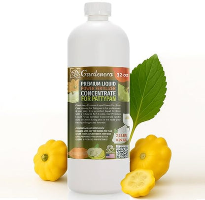Liquid Power Pattypan Fertilizer - Premium Liquid Plant Food for Pattypan - Fast-Acting Concentrate for Growth, Strong Roots & High-Yield Harvest - 32 oz - Indoor & Outdoor Use