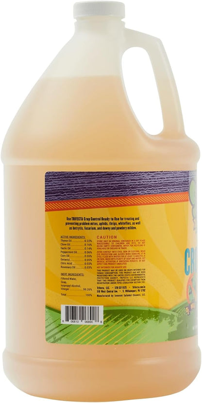 Trifecta Crop Control Insecticidal Soap for Plants | All Natural Fungicide for Plants | Spider Mite Killer Indoor Plants, Food Safe Commercial Grade Pesticide, Herbicide, Spider Mites Spray for Plants