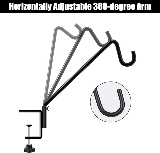 FEED GARDEN 2 Pack 14 Inch Deck Hook, Deck Bird Feeder Hanger, Applicable Deck Thickness 1 Inch-3 Inch