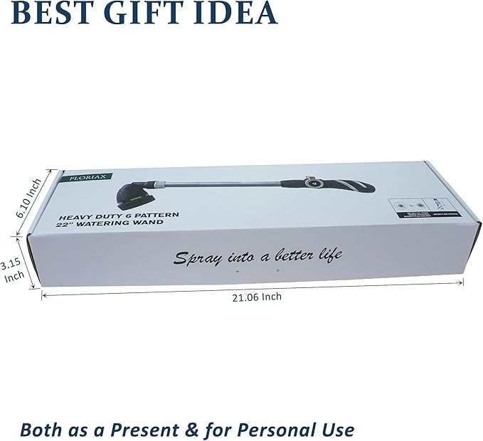 Thumb Control Watering Wand with Rotating Head Heavy Duty 22 Inch Ergonomic Sprayer Wand Adjustable Spray Garden Hose Nozzles Hanging Basket Wand with Flow Control, No Assembly Required Wand