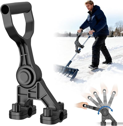 Universal Extension Shovel Handle, 5-Angle Adjustable Back Saver Attachment, ABS-GF Secondary Handle for Snow Shovel/Weedeater/String Trimmer/Rake & More Gardening Yard Tools Gifts for Men