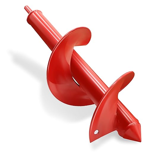 TCBWFY 4"x12" Auger Drill Bit for Planting Digging Holes,Garden Plant Flower Bulb Auger Spiral Drill Rapid Bulb Planter Earth Auger Bit Post or Umbrella Hole Digger for 3/8" Hex Drive