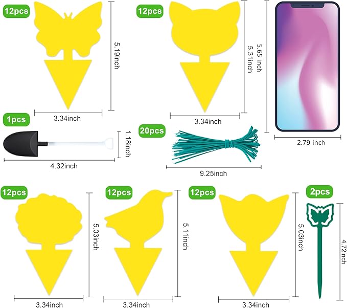 60 Pack Fruit Fly Trap for Indoors, Gnat Traps for House Indoor Gnat Killer, House Plant Gnats Bugs Sticky Killer Fruit Fly Traps for Indoor