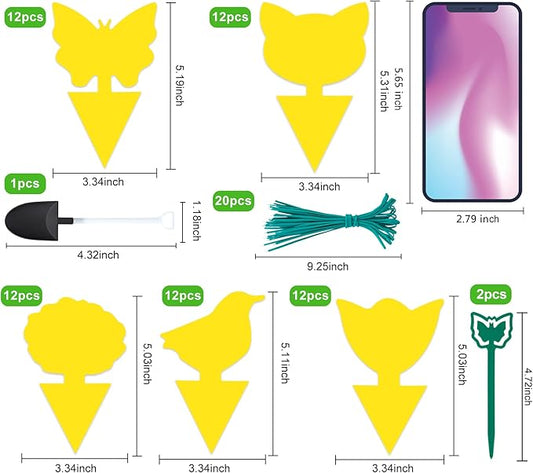 60 Pack Fruit Fly Trap for Indoors, Gnat Traps for House Indoor Gnat Killer, House Plant Gnats Bugs Sticky Killer Fruit Fly Traps for Indoor