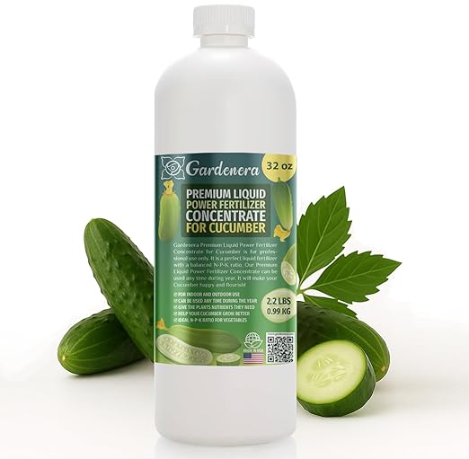 Liquid Power Cucumber Fertilizer - Premium Liquid Plant Food for Cucumbers - Fast-Acting Concentrate for Growth, Strong Roots & High-Yield Harvest - 32 oz - Indoor & Outdoor Use