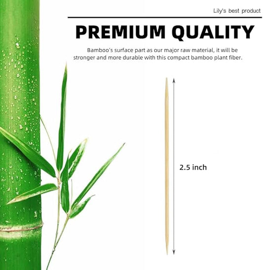 HOPELF 2400 Count Bamboo Toothpicks Skewers For Appetizer,Olive,Barbecue,Fruit,Cocktail,Teeth Cleaning,Double-Points Wooden Toothpick.
