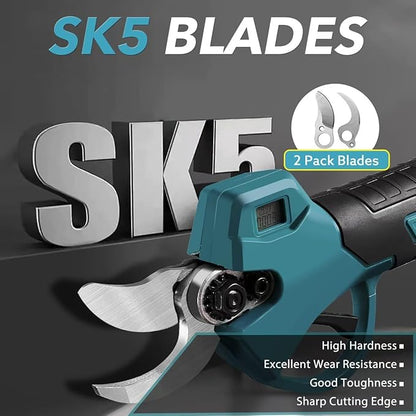 Electric Pruning Shears Cordless for Gardening - 1.2" Cutting Diameter Battery Powered Pruner with LCD Display & 2 Rechargeable Batteries, Brushless Power Pruner Heavy Duty for Tree Branch