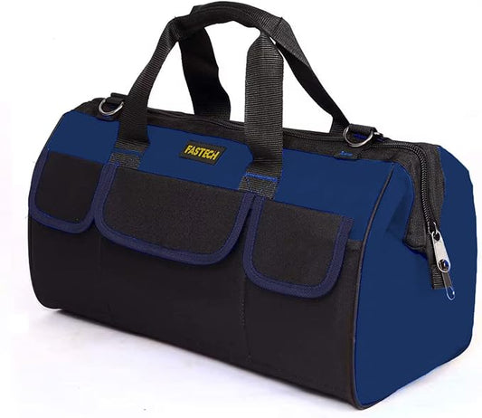 FASTECH 20 Inch Heavy Duty Tools Bag with Wide Mouth for Tool Storage, Carrier and Organizer,Tote Bag for Men/Women, Wide Mouth Tool Bags With Inside Pockets (20 Inch)