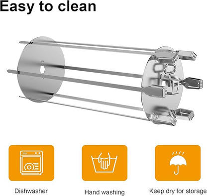 LS'BABQ Rotisserie Kabob Rods-BBQ Accessories for Napoleon Grill,Universal Rotisserie Shish-Kebab Skewer Set Fit Most Spit rods of Grills Rotisserie,Stainless Steel