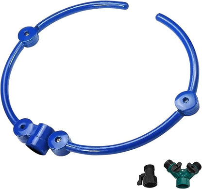 360° Tree Water Ring Gardening Watering System, Adjustable sprinklers for Yard with Y Hose Splitters, Lawn Sprinkler Irrigation System for Garden, Outdoor New Trees Shrubs Plants Garden Beds