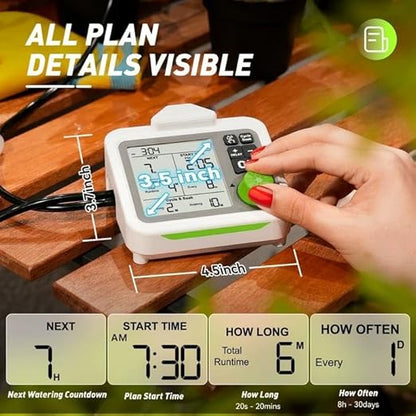 RAINPOINT Large Display Automatic Plant Waterer Indoor for Up to 20 Pot Plants,Cycle & Soak Mode Vacation Self Watering Drip Irrigation System Device Kit for Balcony Office Patio Greenhouse Grow Tent