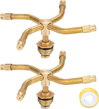 3/4 Arm Automatic Rotary Sprayer, Automatic Rotary Whirling Sprinklers for Plants 360 Degree Rotation Irrigation System Sprinkler Head Spray Diameter of 7-11 Meters for Garden Yard Lawns (1PCS)