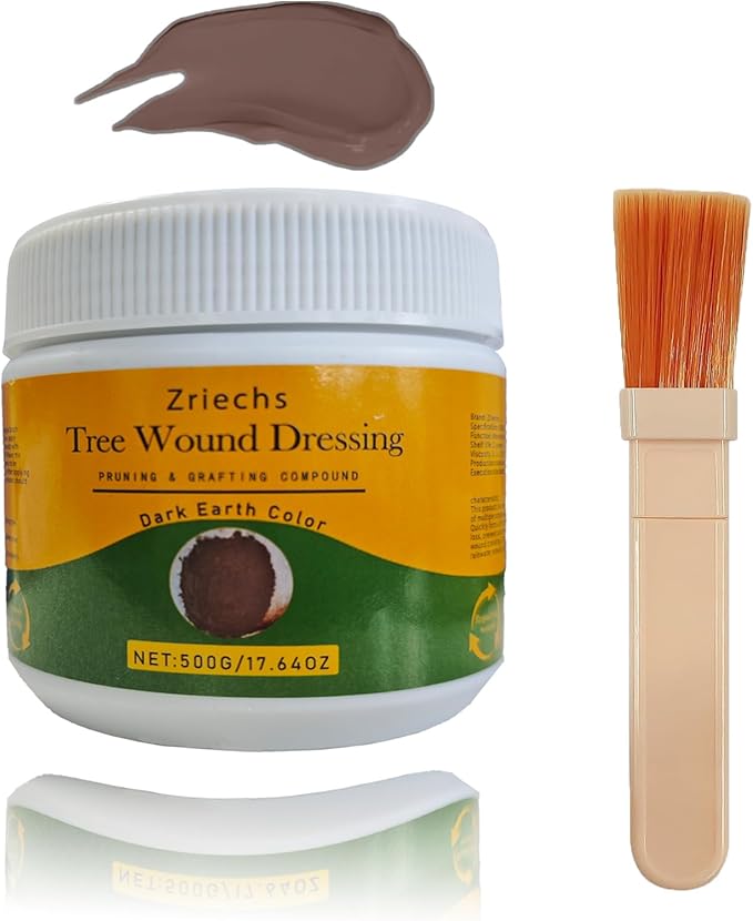 Tree Wound Pruning Sealer,Tree Wound Dressing with Brush, Bonsai Cut Paste, Trees Grafting Supplies, Pruning Sealer for Bonsai, Fruit Trees, Roses (1 PCS,500 g)
