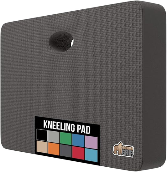 GORILLA GRIP Extra Thick Patent Pending Soft Foam Kneeling Pad, Supportive Large Cushion Knee Pads for Gardening, Baby Bath Time, Dirt and Water Resistant, Workout, Garden Supplies, 17.5x11, Charcoal