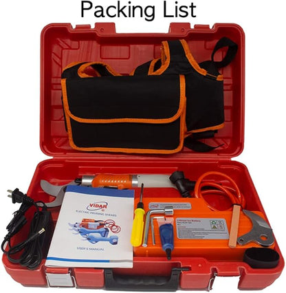 VIDAR Wired Electric Pruning Shears - 36V 4Ah Rechargeable Lithium Battery Powered Tree Branch Pruner 1.77Inch with Free Blades Maintenance Kit