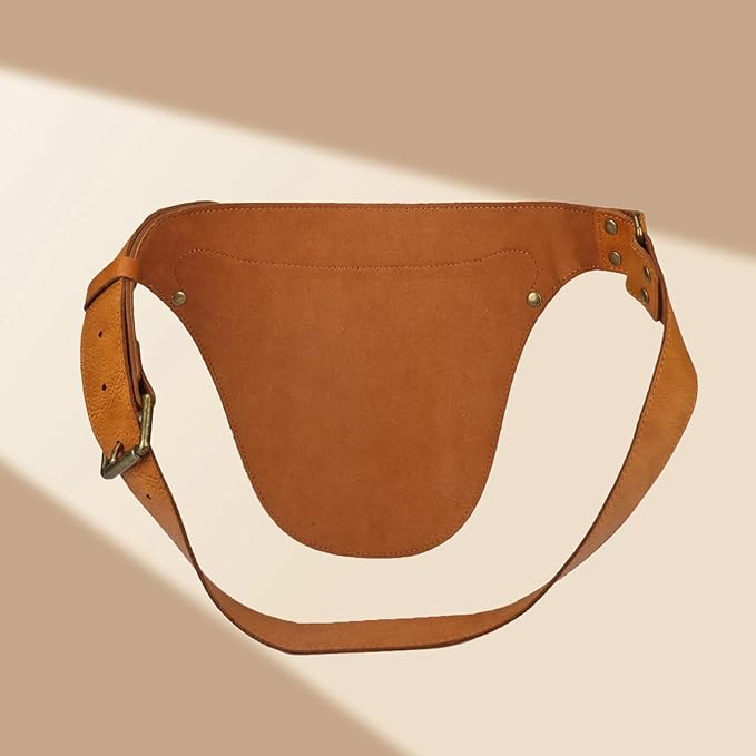 Tourbon Genuine Leather Florist Tool Belt Bag Gardener Farmer Tools Holster Waist Pouch Electrician Carpenter Organizer Kit 3 Pockets (Brownish Yellow, 42 inches)