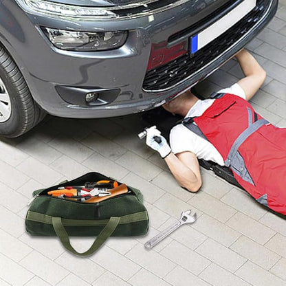 Tool Bag, Portable Multi-Purpose Canvas Tools Organizer, Heavy Duty Storage Handbag Tote Bag with Sturdy Bottom, Wide Mouth Tool Bags for Electricians, Carpenter(COLOR:Round, 45 x 20cm)