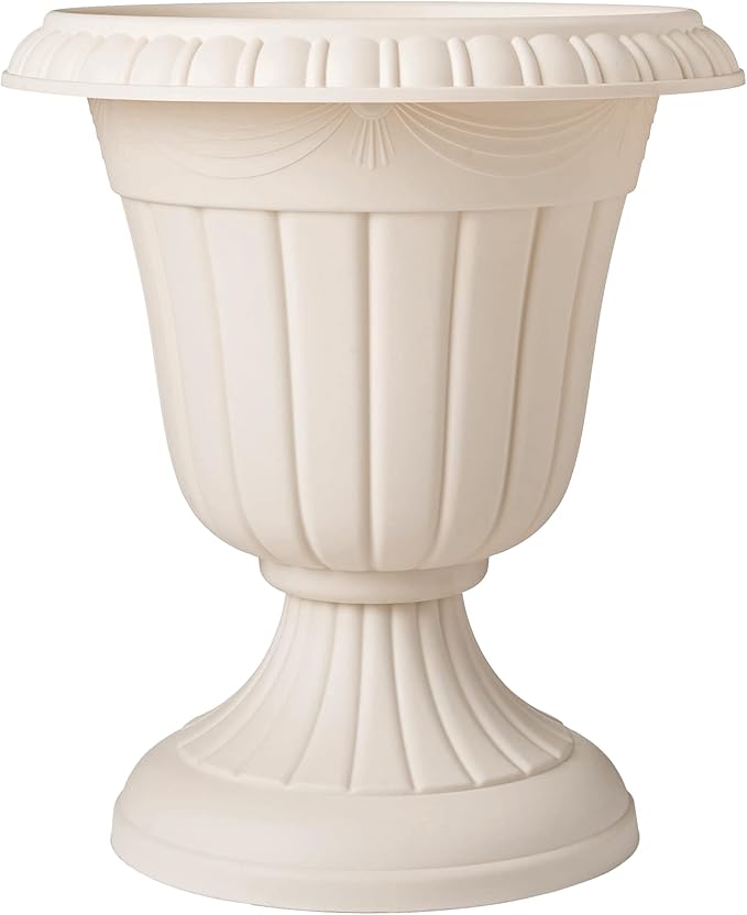 Arcadia Garden Products Classic Traditional Plastic Urn Planter Indoor/Outdoor