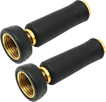 MDEOOSKY 2Packs Brass Hose Nozzle, Heavy-Duty Brass, Adjustable Twist Hose Nozzle Shut Off Valve, Suitable for Cleaning Car, Watering Flowers, Lawns, Cleaning Ground