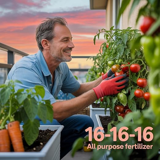 Gardenera 16-16-16 Premium All Purpose Professional Fertilizer - Lawn, Flower, Tree, Shrub & Vegetable Fertilizer (2 Quarts)