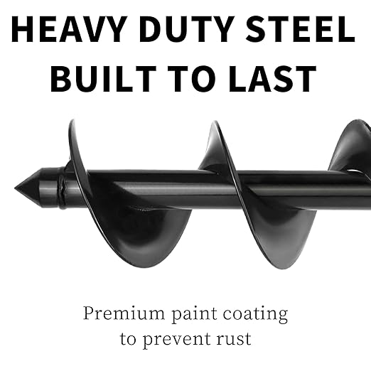 TCBWFY Auger Drill Bit for 3.5"x16", Extended Length Garden Spiral Drill Bit for Bulbs and Flowers, Post Hole Digger for 3/8"Hex