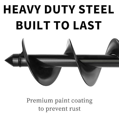 TCBWFY Auger Drill Bit for 3.5"x16", Extended Length Garden Spiral Drill Bit for Bulbs and Flowers, Post Hole Digger for 3/8"Hex