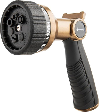 5-Pack Corvid Thumb Control 8-Pattern Garden Hose Nozzle, High-Pressure Adjustable Spray with Ergonomic Soft-Grip Handle and Durable Metal Construction, Ideal for Lawn & Garden, Car Washing